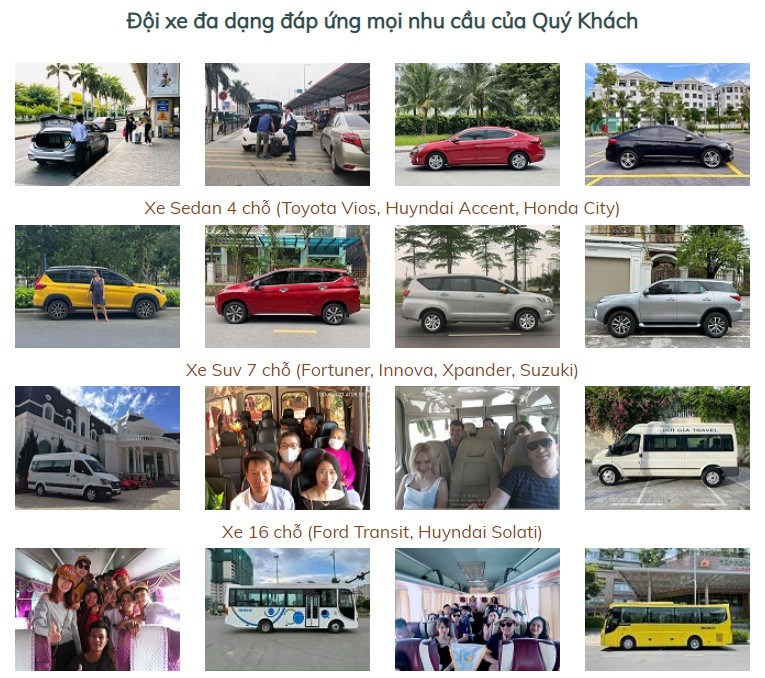 Cung cấp nhiều dòng xe đa dạng từ 4-7-16-29-45 chỗ, xe Limousine VIP