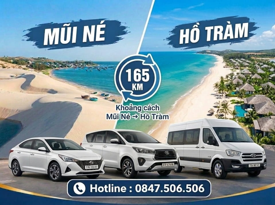 XEM BẢNG GIÁ & ĐẶT XE MŨI NÉ PHAN THIẾT ĐI HỒ TRÀM