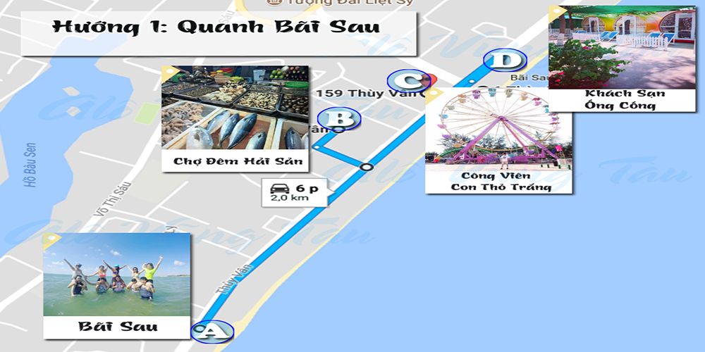 Xung Quanh Bãi Sau du khách khám phá các điểm