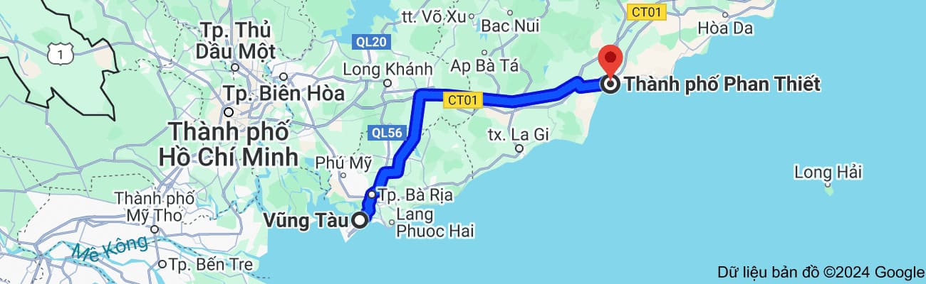 Khoảng cách từ Phan Thiết Mũi Né đi Vũng Tàu