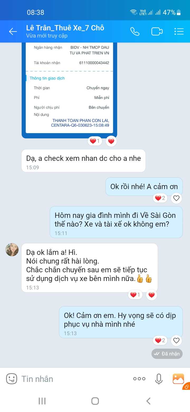 Xem Phản Hồi Đánh Giá Từ Khách Hàng Về Dịch Vụ Thuê Xe Bùi Gia