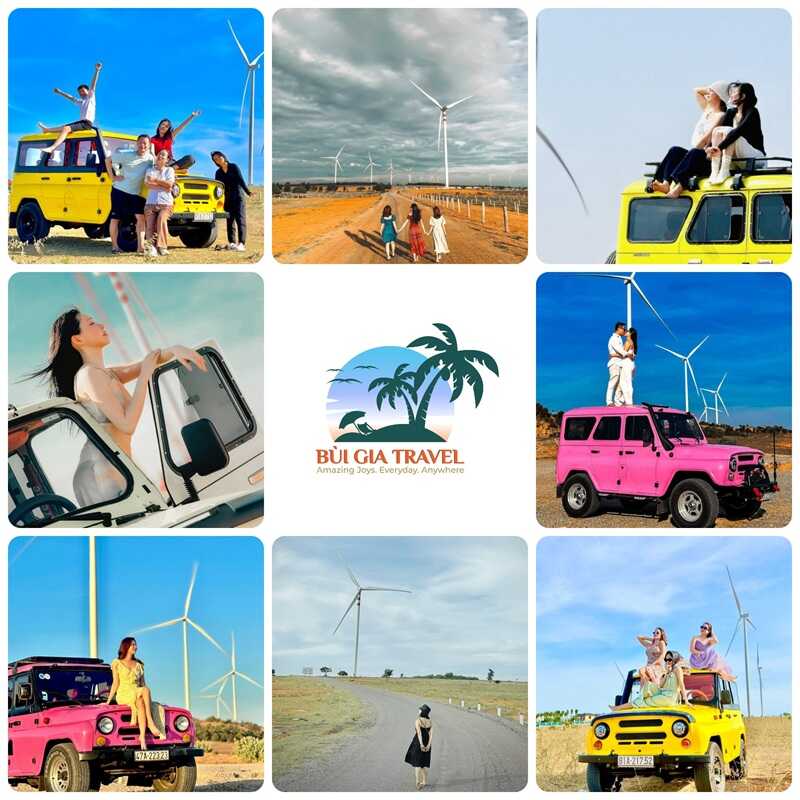 Không cần phải lặn lội đến Tuy Phong xa xôi, ngay tại Mũi Né, bạn cũng có thể chiêm ngưỡng những tuabin gió khổng lồ in trên nền trời xanh thẳm.