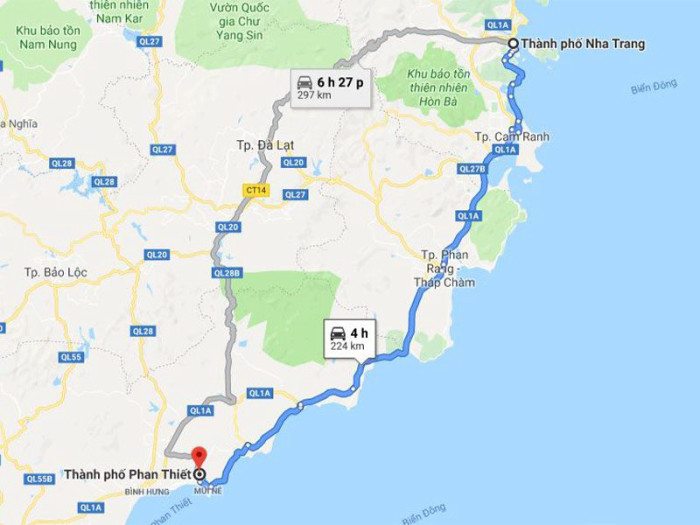 Từ Nha Trang Khánh Hòa Đi Mũi Né Phan Thiết Bình Thuận Bao Nhiêu Km?
