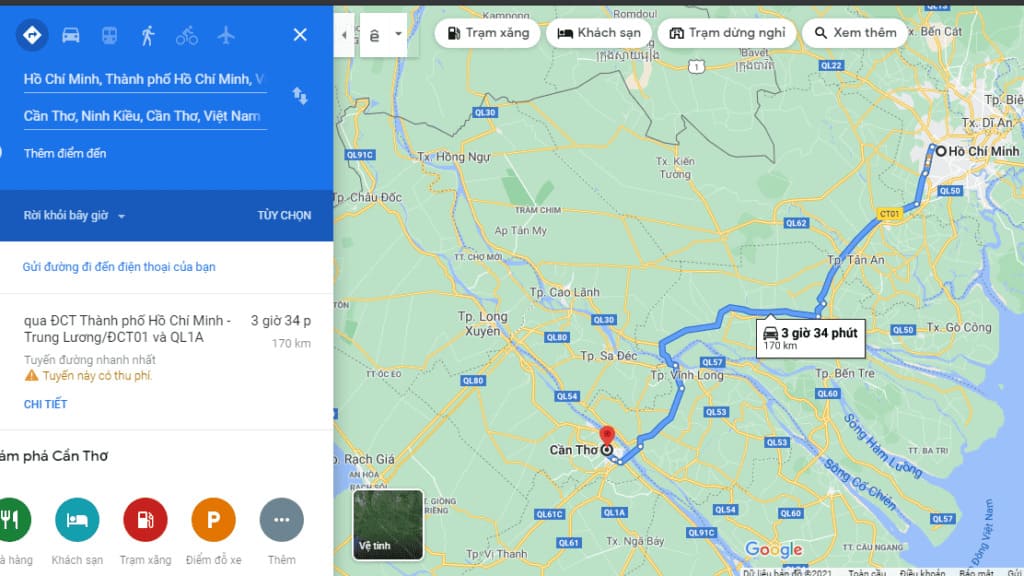 Khoảng Cách Và Thời Gian Di Chuyển