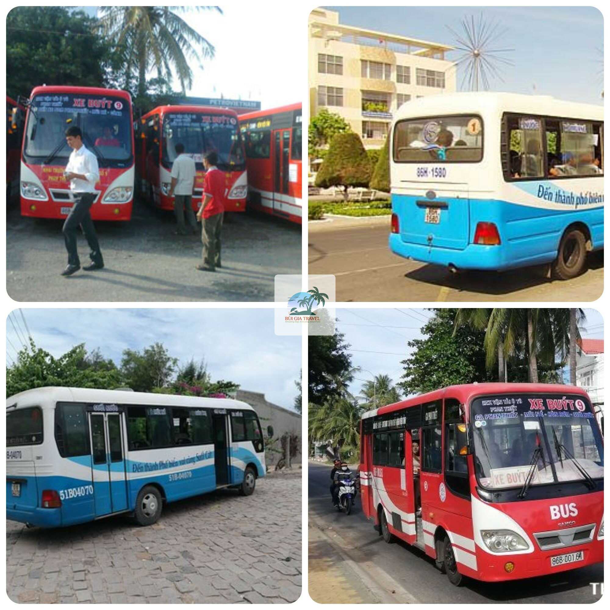 Xe bus phục vụ đưa đón khách tuyến Ga Phan Thiết - Mũi Né - Tiến Thành - Lagi