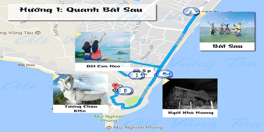 Hướng 1: Xung Quanh Bãi Sau