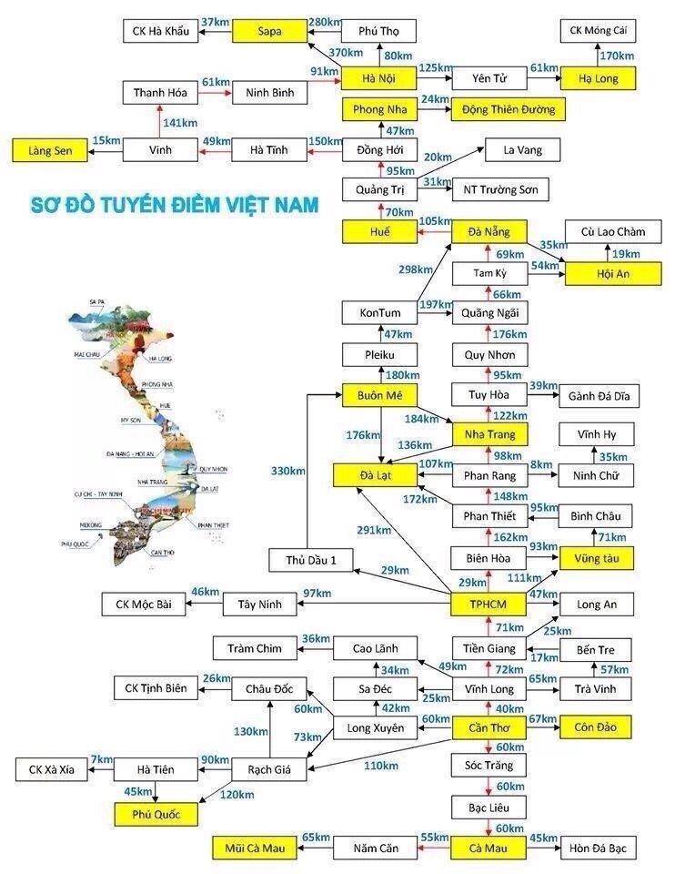 Khoảng cách từ Mũi Né đến các tỉnh thành phố
